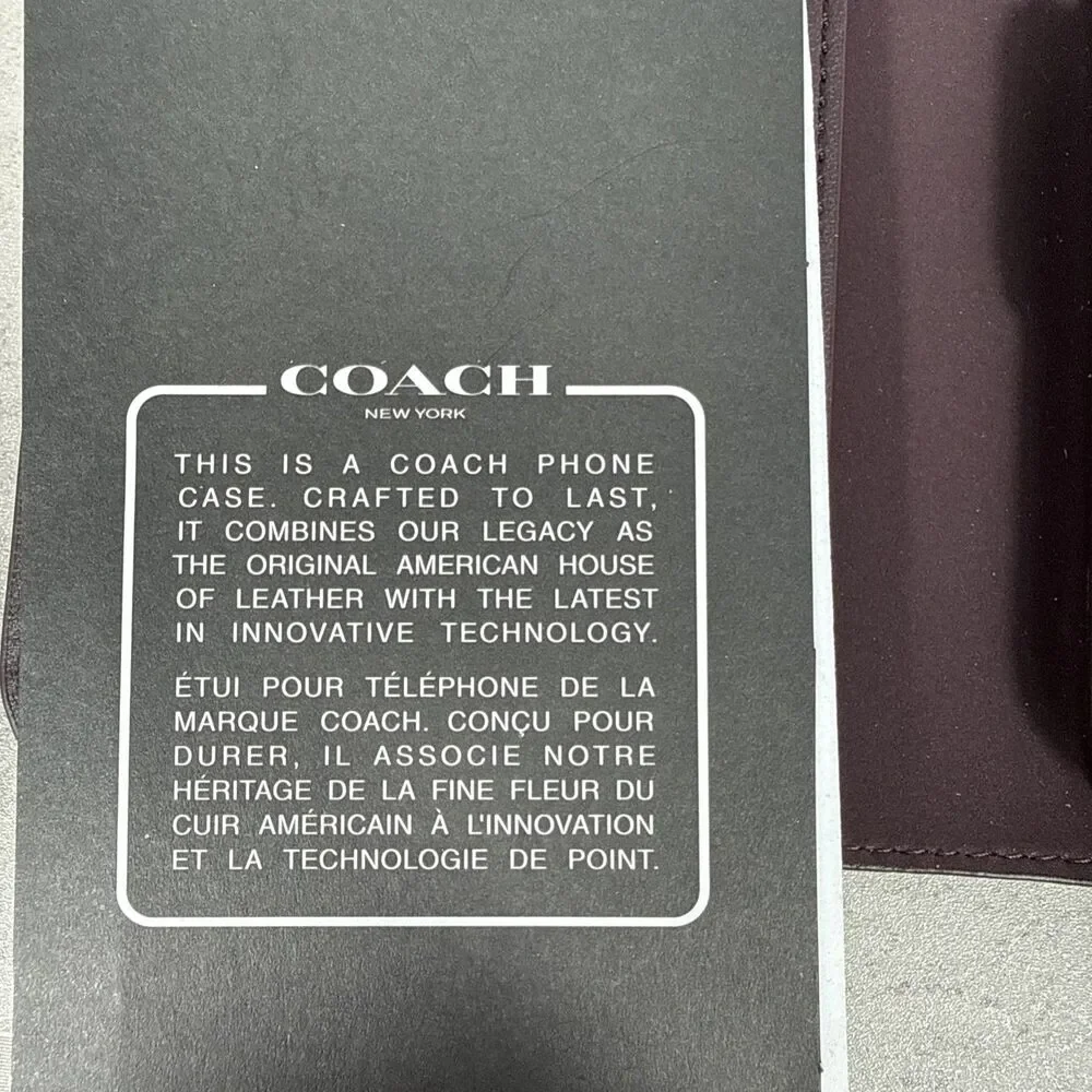 NEW Coach Signature Print Luxury iPhone 15 Pro Folio  w/Wallet & Detachable Case